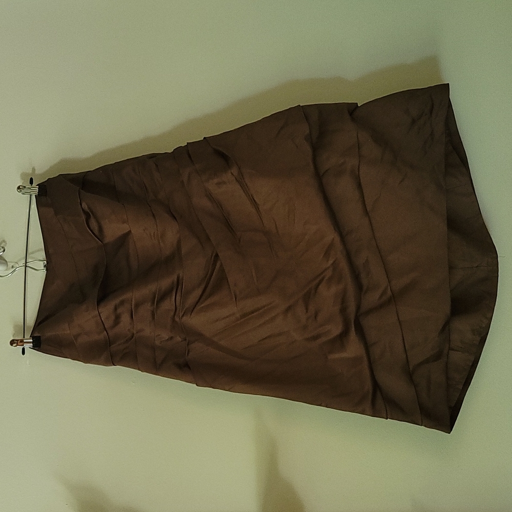 David's bridal brown satin strapless dress